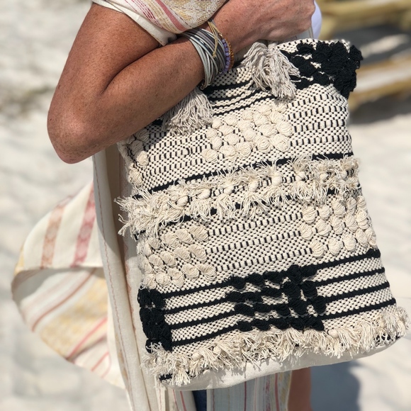 NWT Boho Moroccan Crochet Tote Bag Purse - Picture 2 of 4